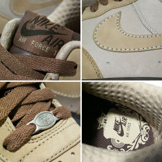 Nike Air Force 1 - Tweed - Light Bone - Baroque Brown