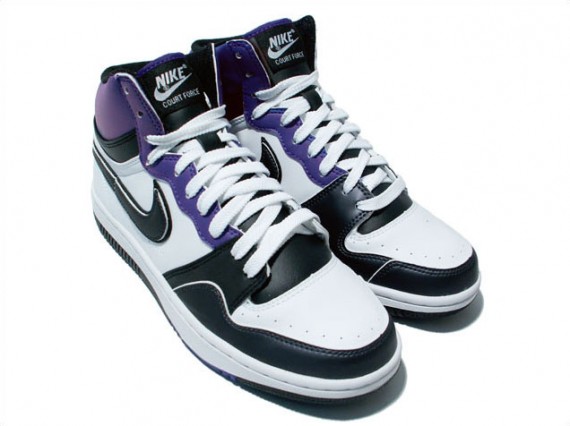 Nike Court Force High Basic - White-Black-Purple