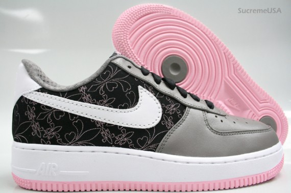 Nike Air Force 1 WMNS - Floral - Black - Pink - Grey