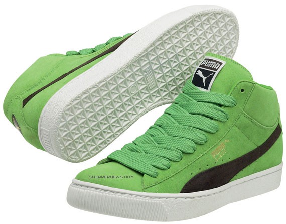 Puma Suede Mid II - Vibrant Green & Navy Blue