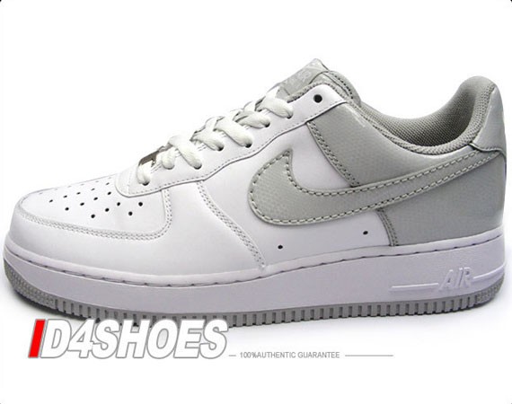 Nike Air Force 1 - White - Neutral Grey Snake Patent Leather