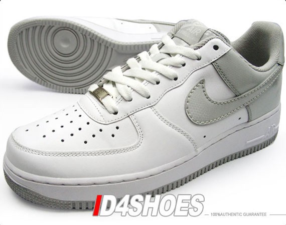 Nike Air Force 1 - White - Neutral Grey Snake Patent Leather