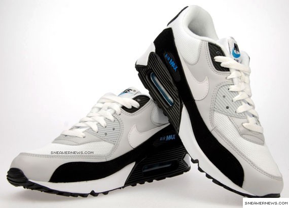 Nike Air Max 90 White-Black-Netural Grey-Laser Blue