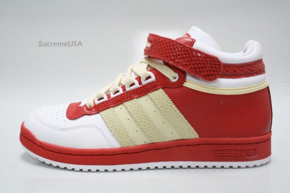 Adidas Concord Mid Court - White - Red - Sand - Snakeskin