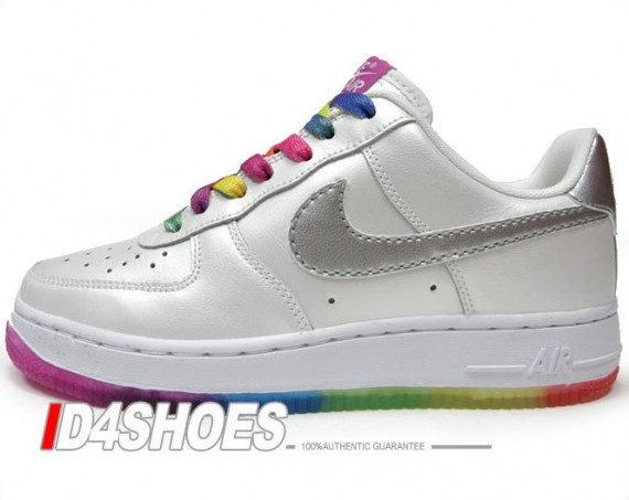 Nike Air Force 1 GS - Pearl White - Rainbow Outsole