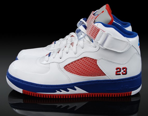 Air Jordan Force V (AJF 5) – White – Varsity Red – Blue Ribbon