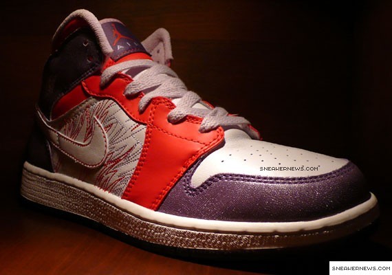 Air Jordan 1 - GS - Grey Violet - Sunburst - White