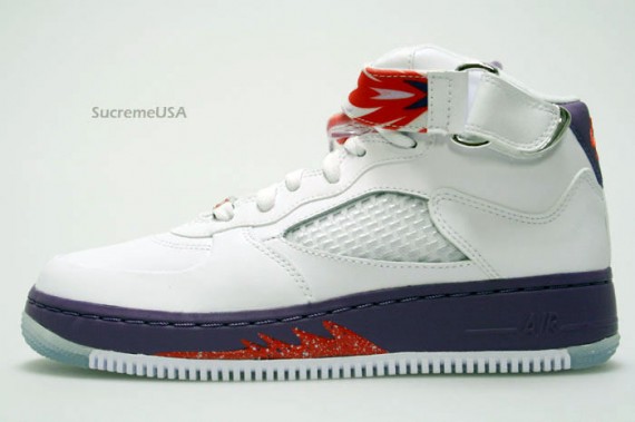 Air Jordan Force V (AJF 5) GS - White - Sunburst - Grey Violet