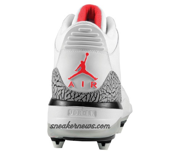 Air Jordan III D - White - Fire Red - Cement - Cleat