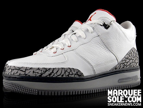 Air Jordan Force III (AJF 3) - White - Cement - Fire Red