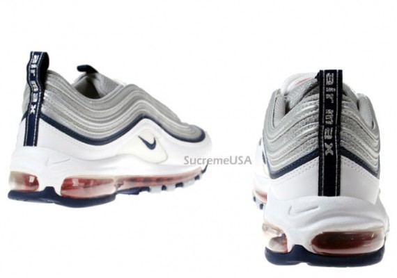 Nike Air Max 97 - White - Midnight Navy - Metallic Silver