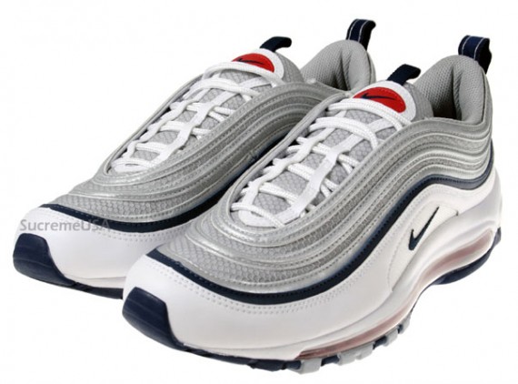 Nike Air Max 97 - White - Midnight Navy - Metallic Silver