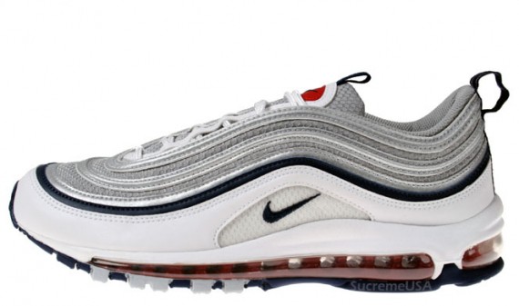 Nike Air Max 97 - White - Midnight Navy - Metallic Silver