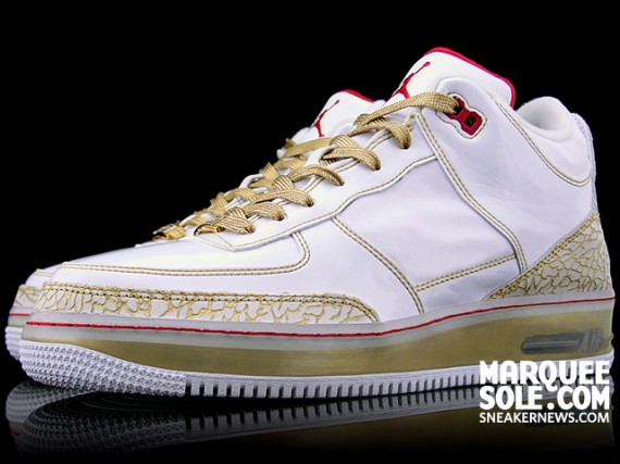 Air Jordan Force III (AJF 3) Premier - White - Metallic Gold - Varsity Red