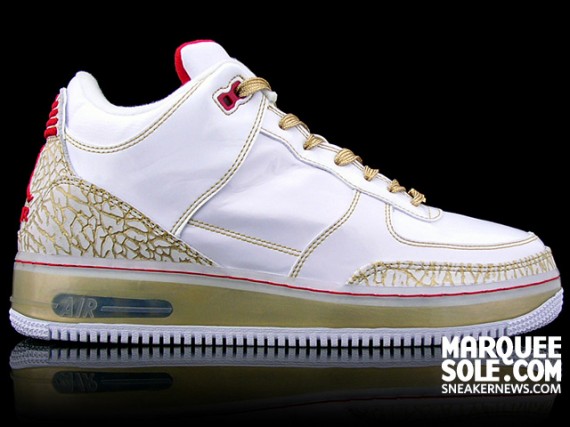 Air Jordan Force III (AJF 3) Premier - White - Metallic Gold - Varsity Red