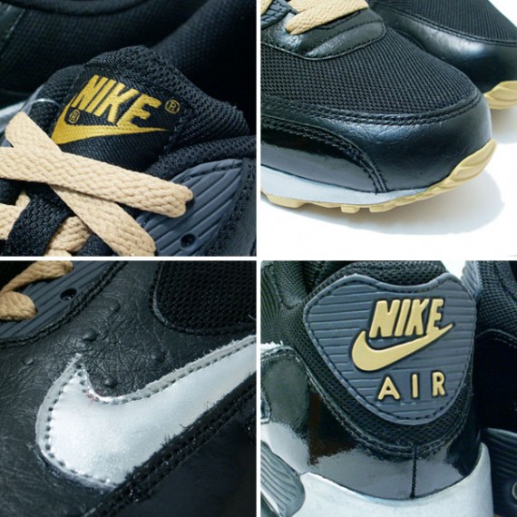 Nike Air Max 90 - Black - Gold - Silver