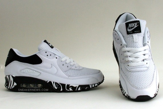 Nike Air Max 90 WMNS - White - Black - Swirls