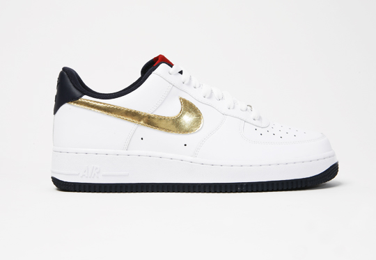 Nike Air Force 1 - White/Metallic Gold/Obsidian