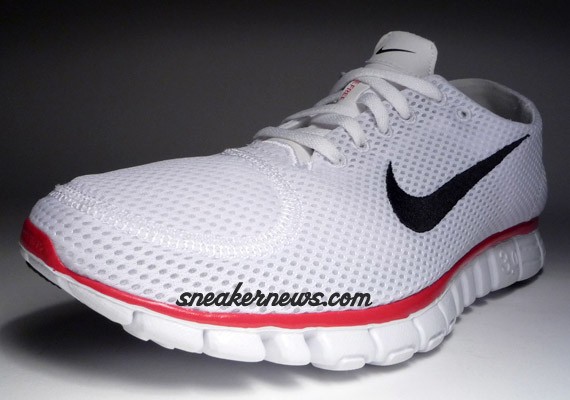 Nike Free 3.0 Running Shoe - White - Red