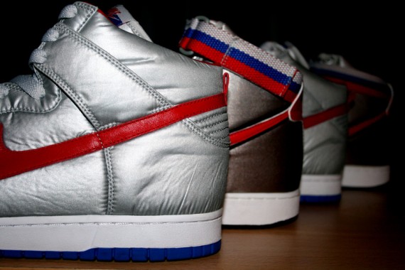 Nike Dunk High Be True - Nylon - Silver - Red