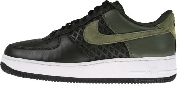 Nike Air Force 1 Premium - Birdsnest - Black-Dark Army