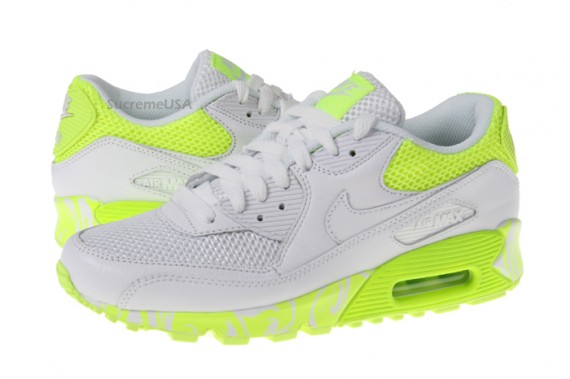 Nike Air Max 90 WMNS - White - Volt - Swirls