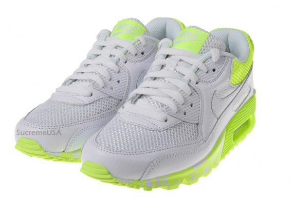 Nike Air Max 90 WMNS - White - Volt - Swirls