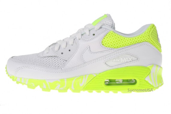 Nike Air Max 90 WMNS - White - Volt - Swirls