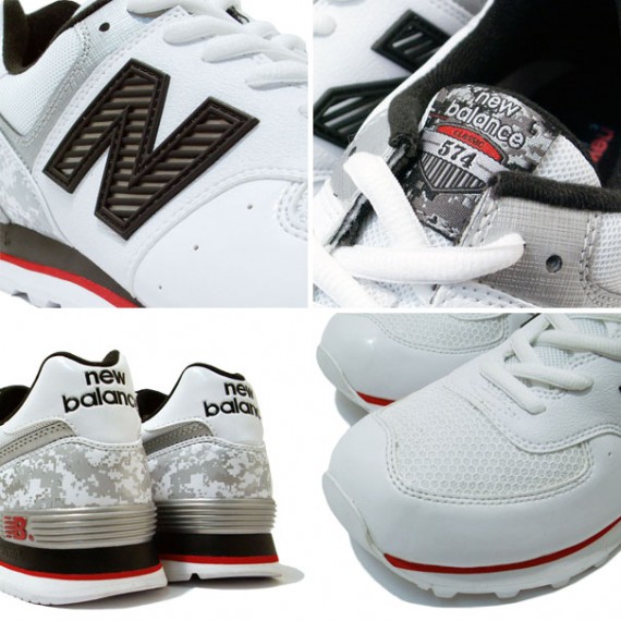 New Balance M574MHW - White - Black