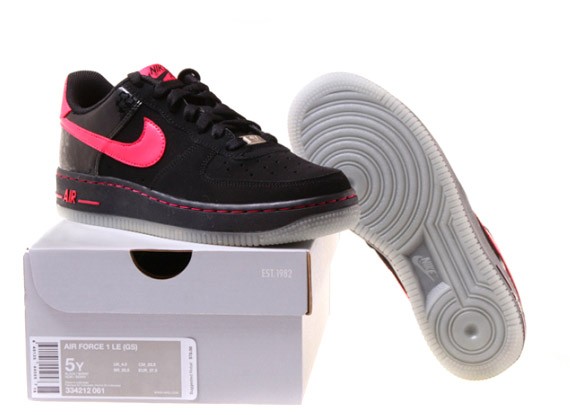 Nike Air Force 1 GS - Black - Berry - Glow in the Dark