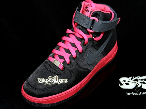 Nike Air Force 1 High WMNS - Satin - Black - Pink