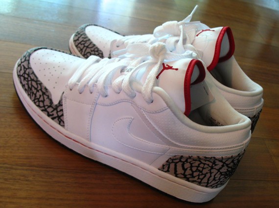 Air Jordan 1 Low Phat - White - Varsity Red - Cement Grey