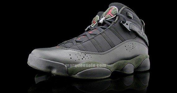 Jordan Six (6) Rings - Black - Dark Army - Varsity Red