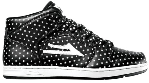 Lakai Limited Footwear Black Leather Star Print Telford