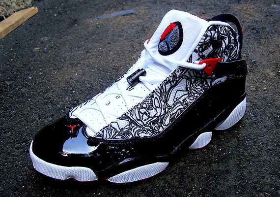 Air Jordan Six Rings - White - Black - Red - Laser