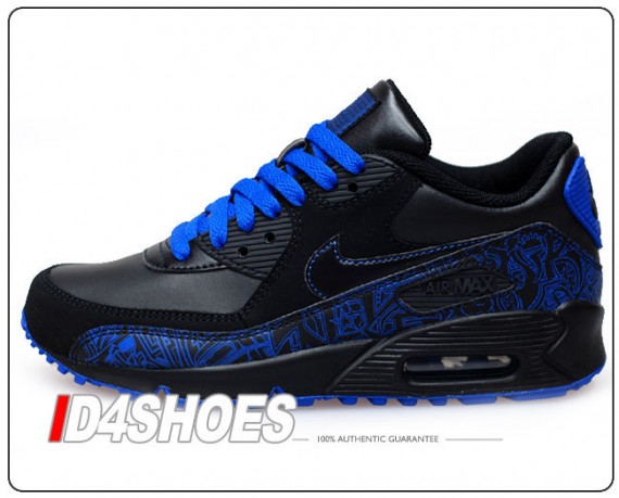 Nike Air Max 90 GS – Black – Black – Varsity Royal