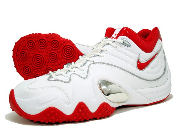 Nike Zoom Uptempo V - White - Varsity Red - Silver