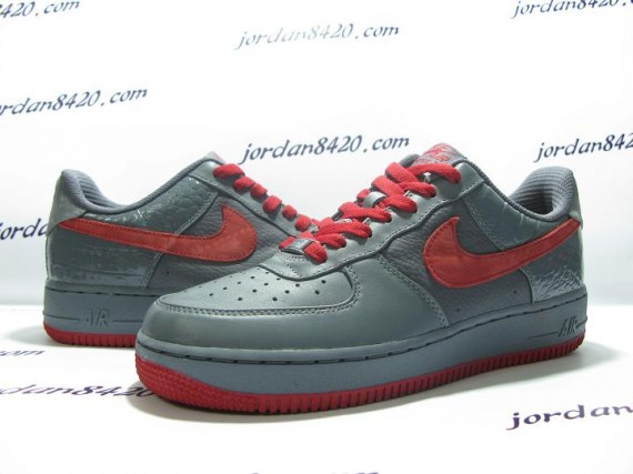 Nike Air Force 1 Low Premium - Grey - Red - 2009