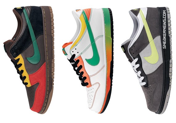 Nike Dunk Low 6.0 - Grey Neon - Brown Rasta - White Green Orange