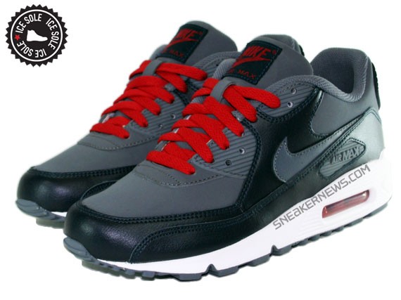 Nike Air Max 90 GS - Flint Grey - Red