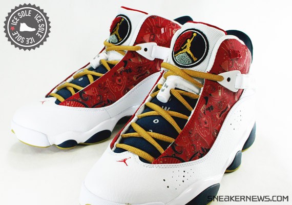 Air Jordan Six Rings - Varsity Red - Wheat - Navy