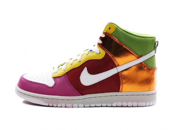 Nike WMNS Dunk Hi Premium - White - Varsity Red - Rave Pink