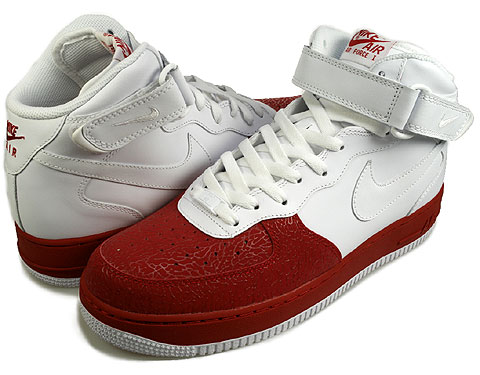 Nike Air Force 1 Mid - White - White - Varsity Red