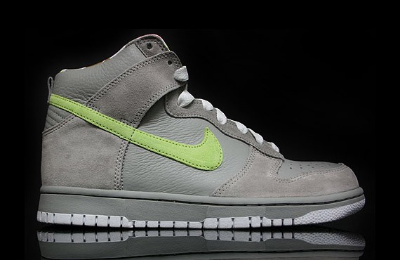 Nike Dunk Hi WMNS - Medium Grey - Liquid Lime - White