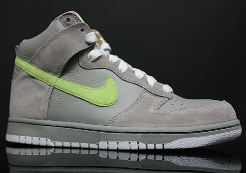 Nike Dunk Hi WMNS - Medium Grey - Liquid Lime - White