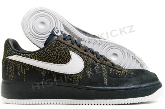 Nike Air Force 1 Low - Dark Obsidian - White - Laser Elephant Print