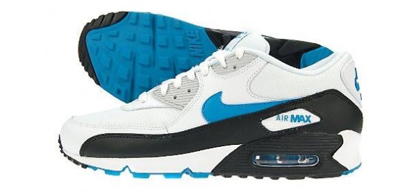 Nike Air Max 90 – White – Black – Dark Turqoise – JD Sports