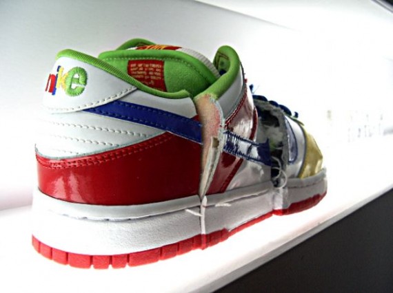 Nike Dunk Low Pro SB - eBay - White - Blue - Mean Green - Sport Red