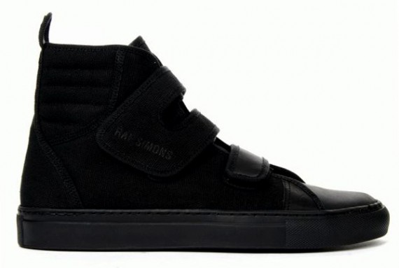 Raf Simons Sneakers Black Canvas Velcro High Top