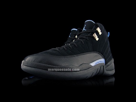 Air Jordan XII – Black – White – University Blue – “Nubuck” – 2009 Retro